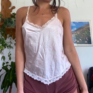 Cream Lace Slip Tank